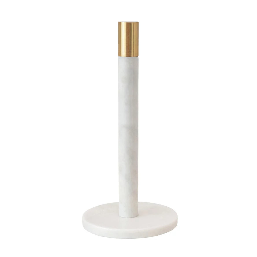 Marble Towel Holder with Brass Top