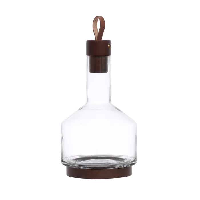 Glass Carafe with Wood Base & Wood Stopper - 62 Oz.