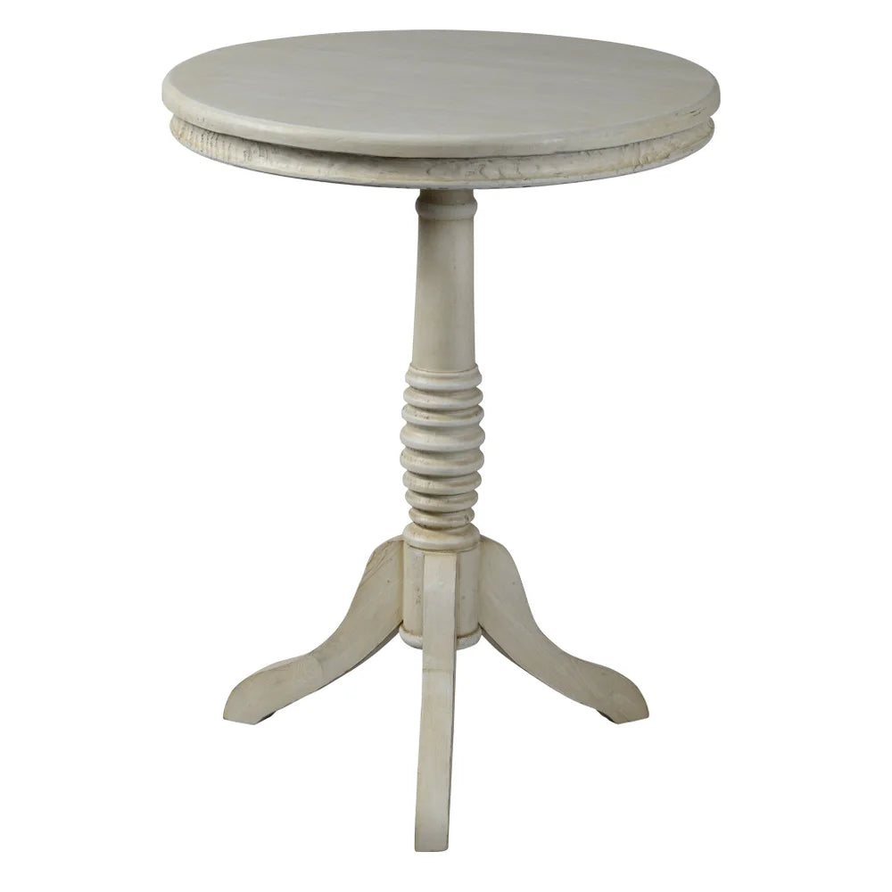 Ana round side table cottage white 20"