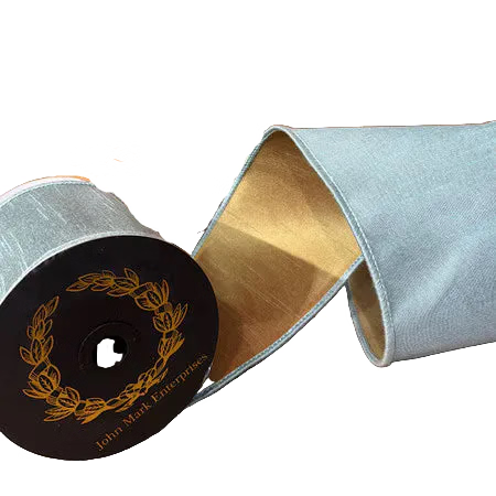 JOHN MARK - Dupion Fused Aqua Ribbon - 4x10yd