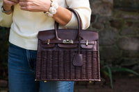 Margo Wicker Handbag- Chocolate