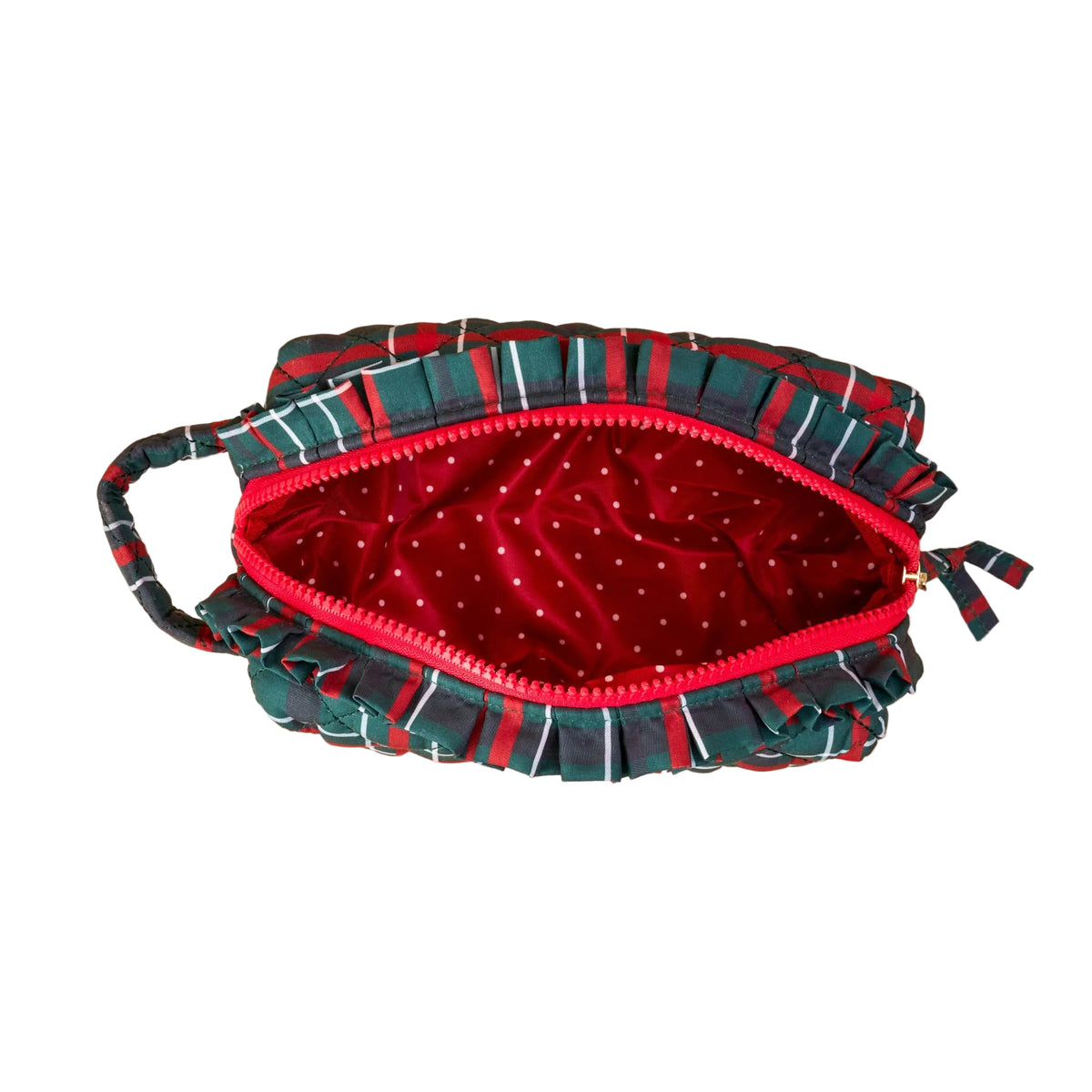 Essentials Quilted Cosmetic Pouch-Evergreen Plaid