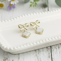 Ribbon & Clover Dangle Earrings