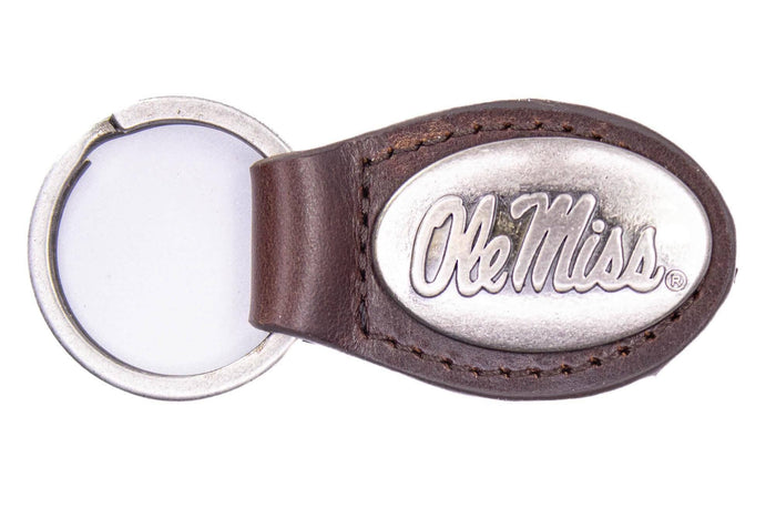 Ole Miss Rebels Oval Leather Key Fob.