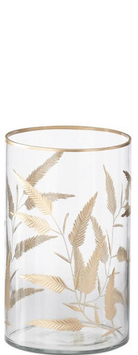 Gold Gilded Leaf Glass Vase
