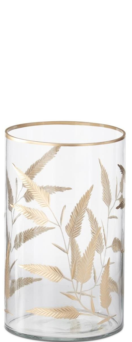 Gold Gilded Leaf Glass Vase