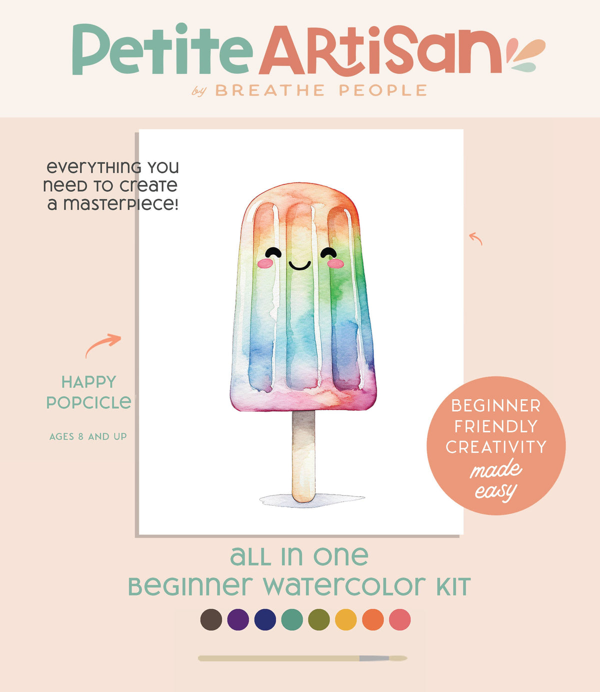 Kids' All-In-One Watercolor Kit - Happy Popsicle