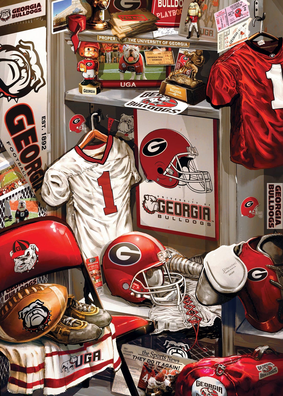 Georgia Bulldogs - Locker Room 500 Piece Puzzle