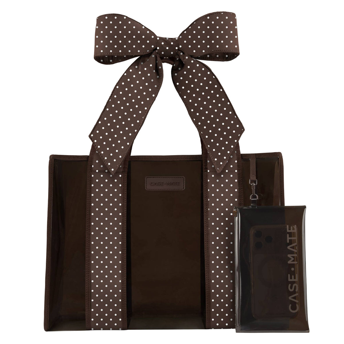 Case-Mate Espresso Polka Dot Bow Jelly Tote Bag (Classic)