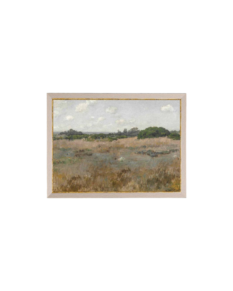 Meadow by the Shoreline Framed Antique Art