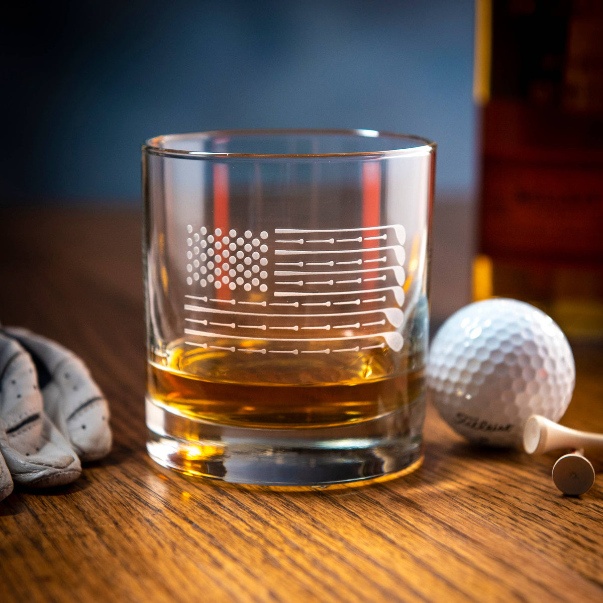 Golf U.S. Flag Whiskey Glass