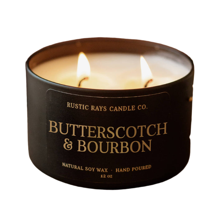 Butterscotch & Bourbon Fall Soy Candle - 12 oz Double Wick