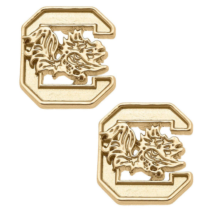 South Carolina Gamecocks 24K Gold Plated Stud Earrings