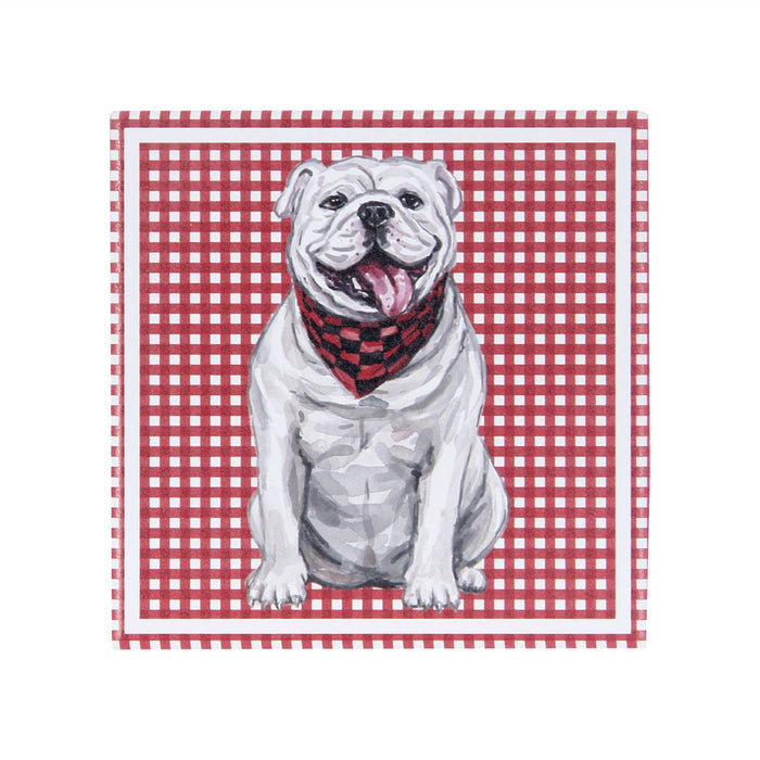 GA Watercolor Bulldog Ceramic Coaster