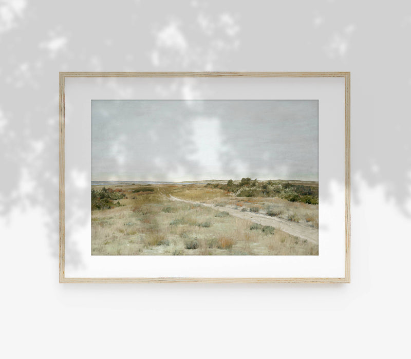 Pastel Field Painting | Vintage Landscape Art Print