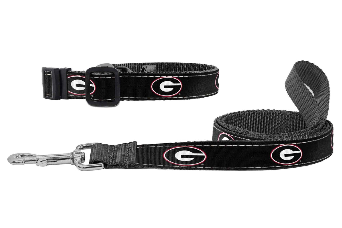 Georgia Bulldogs Adjustable Ribbon Dog Collar Lead.