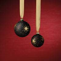 Gold and Black Star Design Ornament - Large