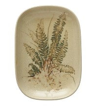 Botanical Pattern Stoneware Dish