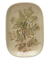 Botanical Pattern Stoneware Dish