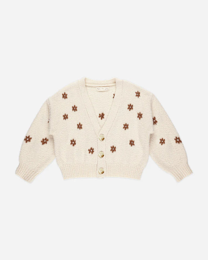 Boxy Crop Cardigan | Flowers