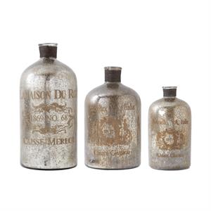 Transparent  Brown Bottles with Script