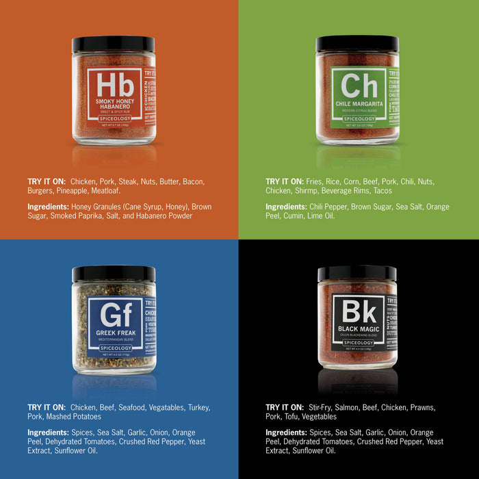 BBQ Rub Gift Set | 4 Glass Jars