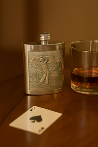 Flask - Golf Scene - Plain Back 6oz