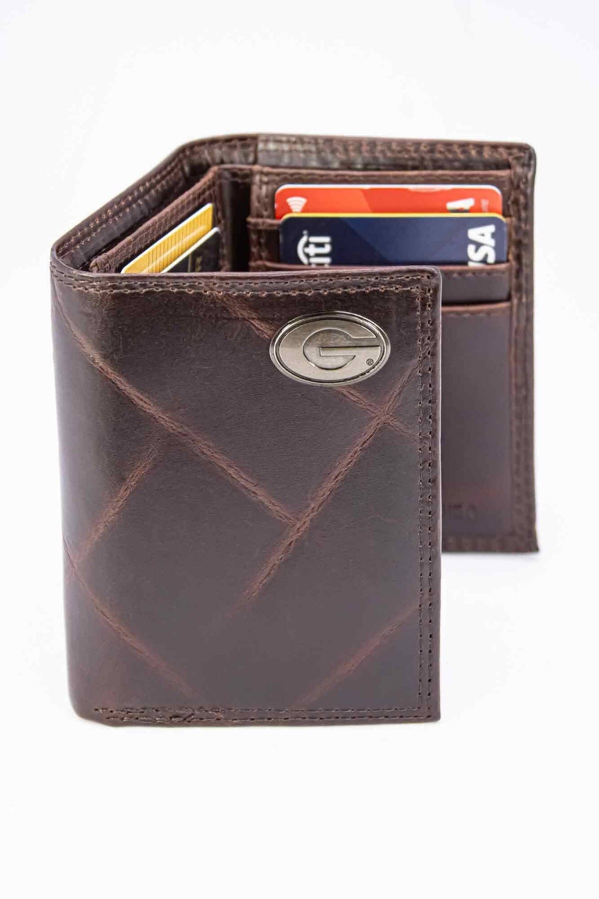 Georgia Bulldogs Men's Collegiate Trifold Leather Wallet.