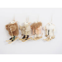 Skiing Mouse Felt Ornament, Asst. 4.75"