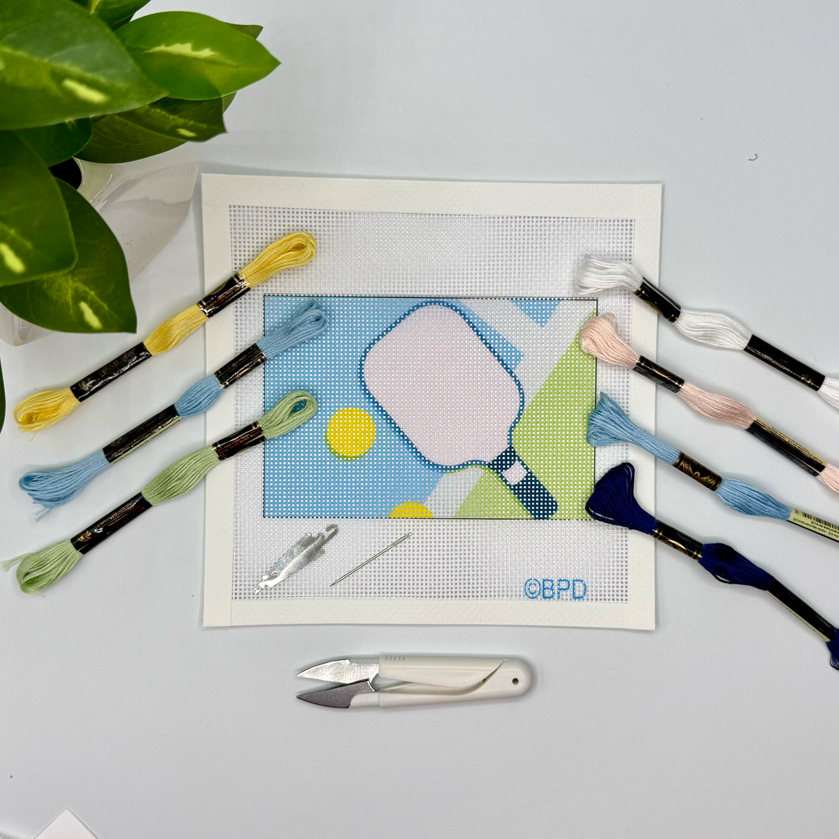 Needlepoint Kit - Pickleball Design (pink paddle)