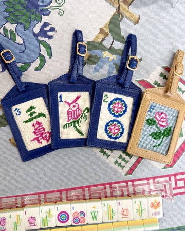 Needlepoint Kit - Two Dot Mahjong Kit (Luggage Tag)