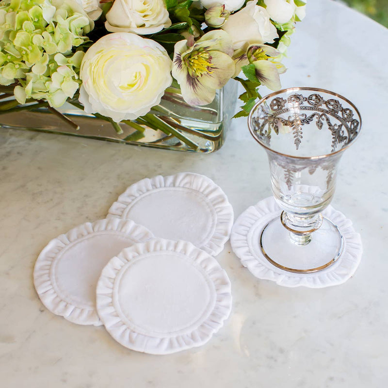Round Ruffle Velvet Coasters