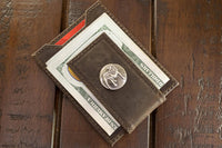 Georgia Bulldogs Men's  Magnetic Front Pocket Leather Wallet