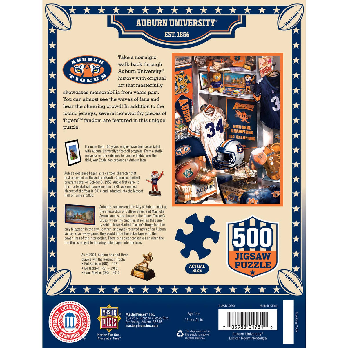 Auburn Tigers - Locker Room 500 Piece Puzzle