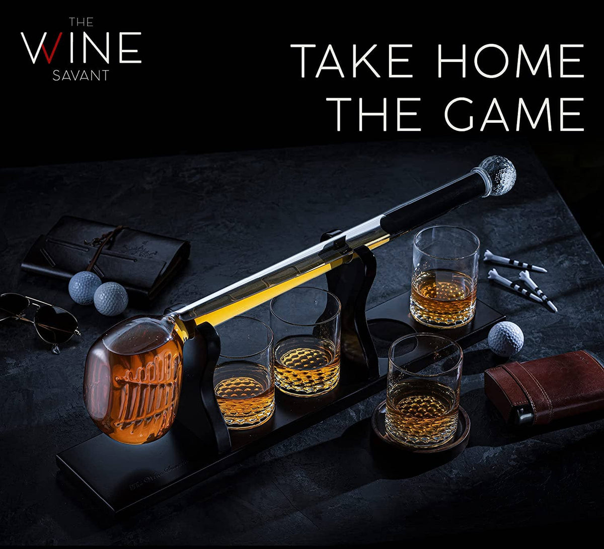 Golf Club Whiskey Decanter & Glasses
