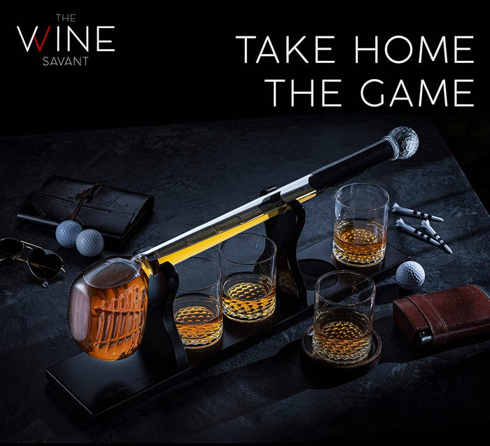 Golf Club Whiskey Decanter & Glasses