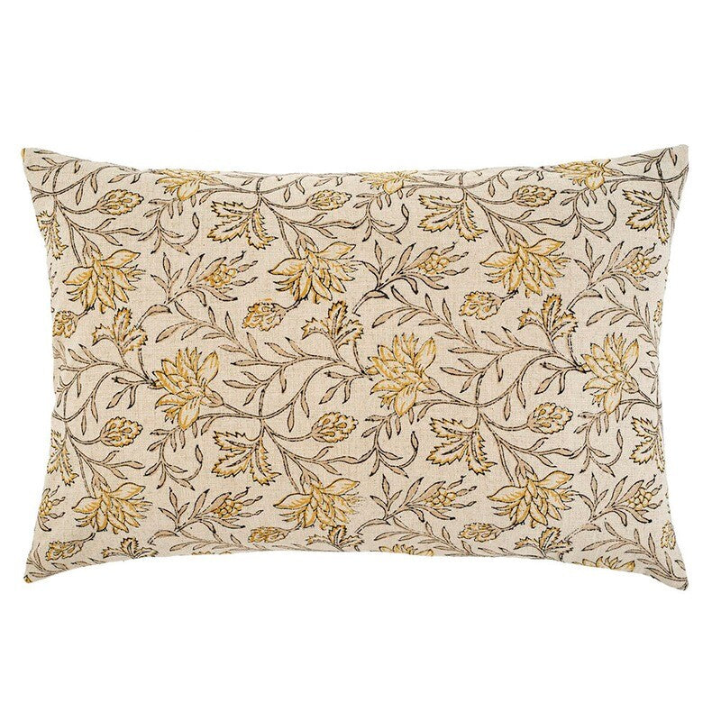 Carolina Block Print Pillow, Yellow