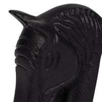Bookends Set of 2 - White/Black Metal Horse Head, 7 in.