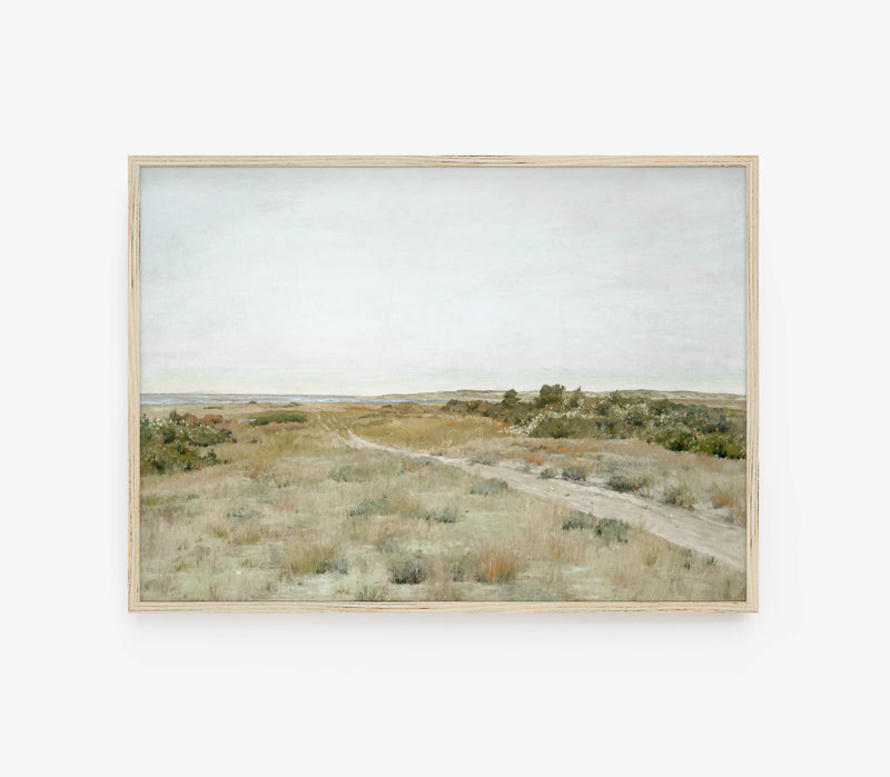 Pastel Field Painting | Vintage Landscape Art Print