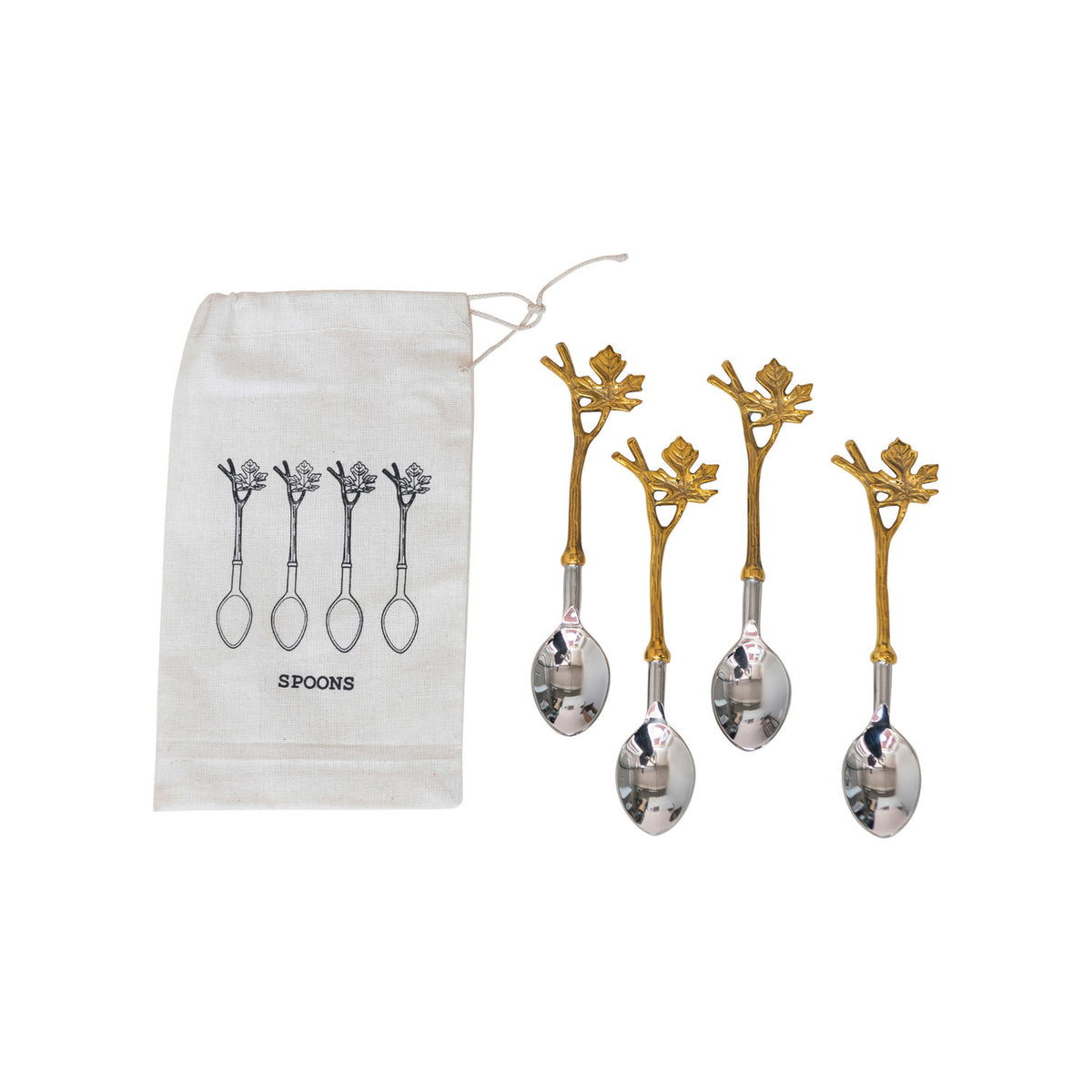 Maple Branch Stainless Steel Spoons
