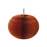 Recycled Paper Folding Honeycomb Pumpkin w/Twig Stem