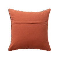Woven Fabric Chenille Waffle Weave Pillow with Cotton Back, Rust Color - 18"