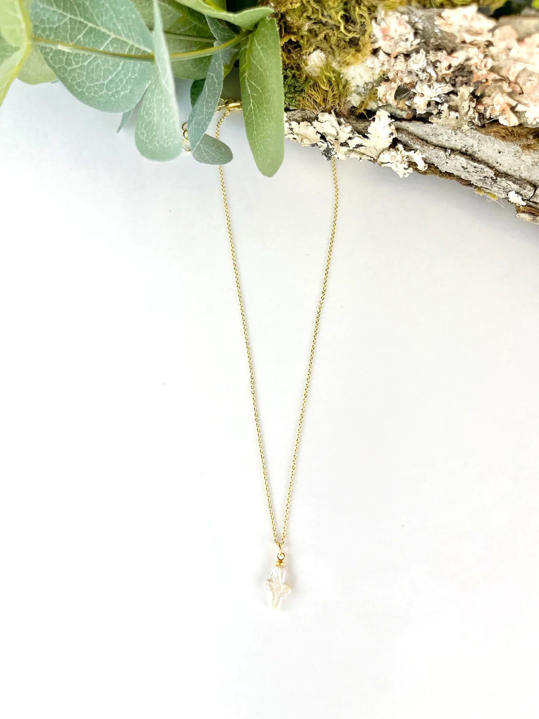 Baby's Breath Necklace - cross