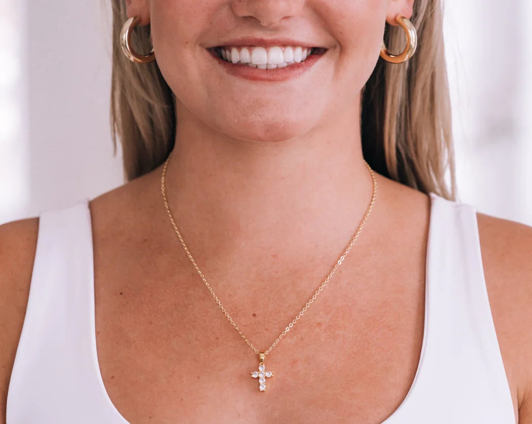 Grace Necklace - CZ Cross