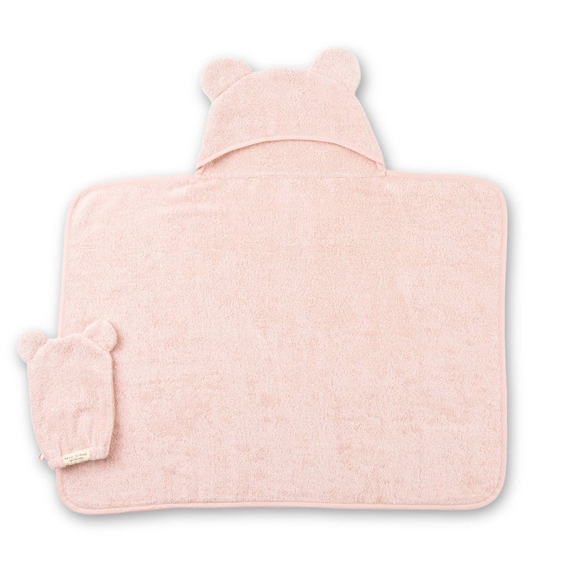 Hooded Towel + Wash Mitt Set Blush