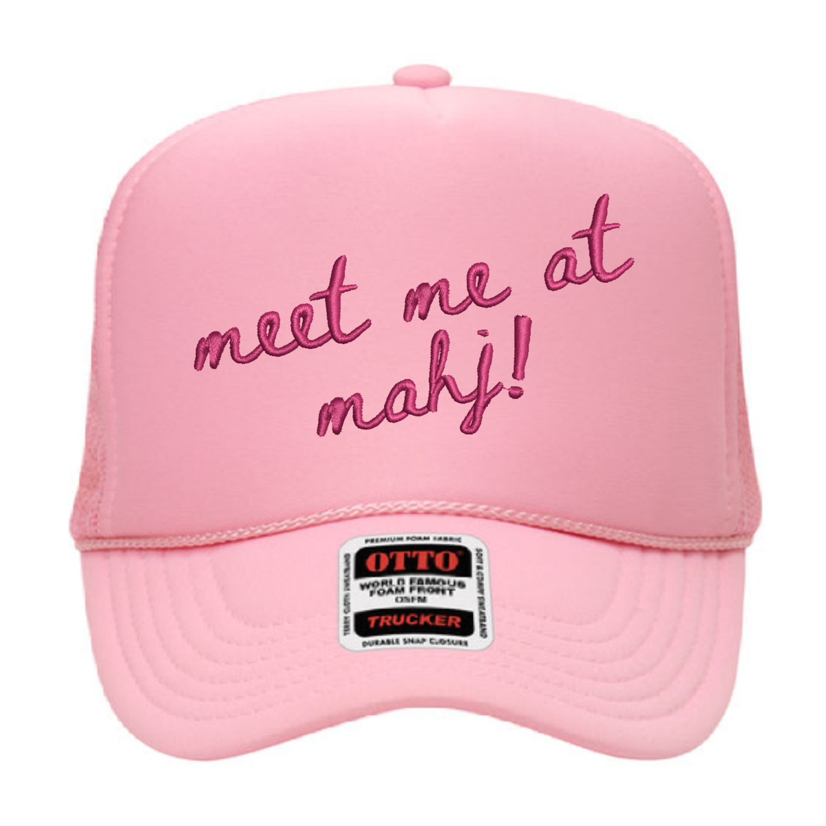 Meet me at Mahj! Embroidered Trucker Hat