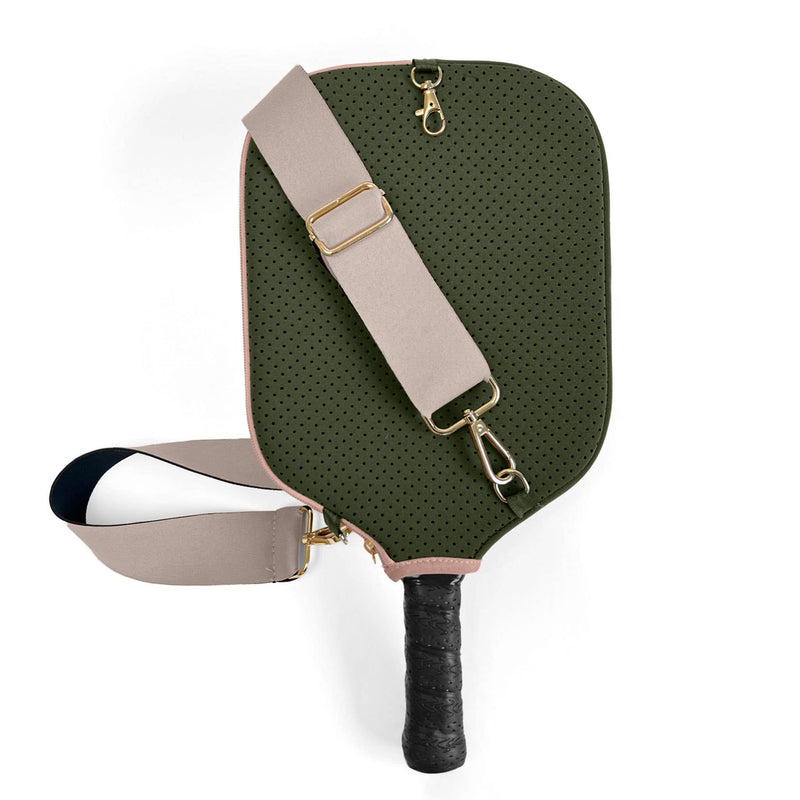 Pickleball Paddle Cover w/ Strap, Storage & Clip-on Drawstring Pickleball and Water Bottle Holder