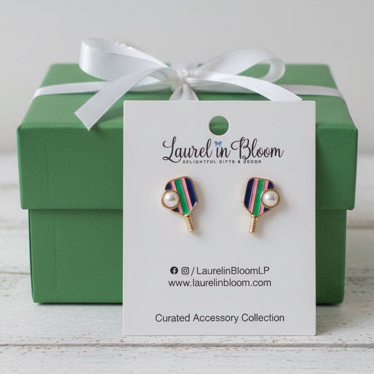 Pickleball Paddles & Pearls Earrings