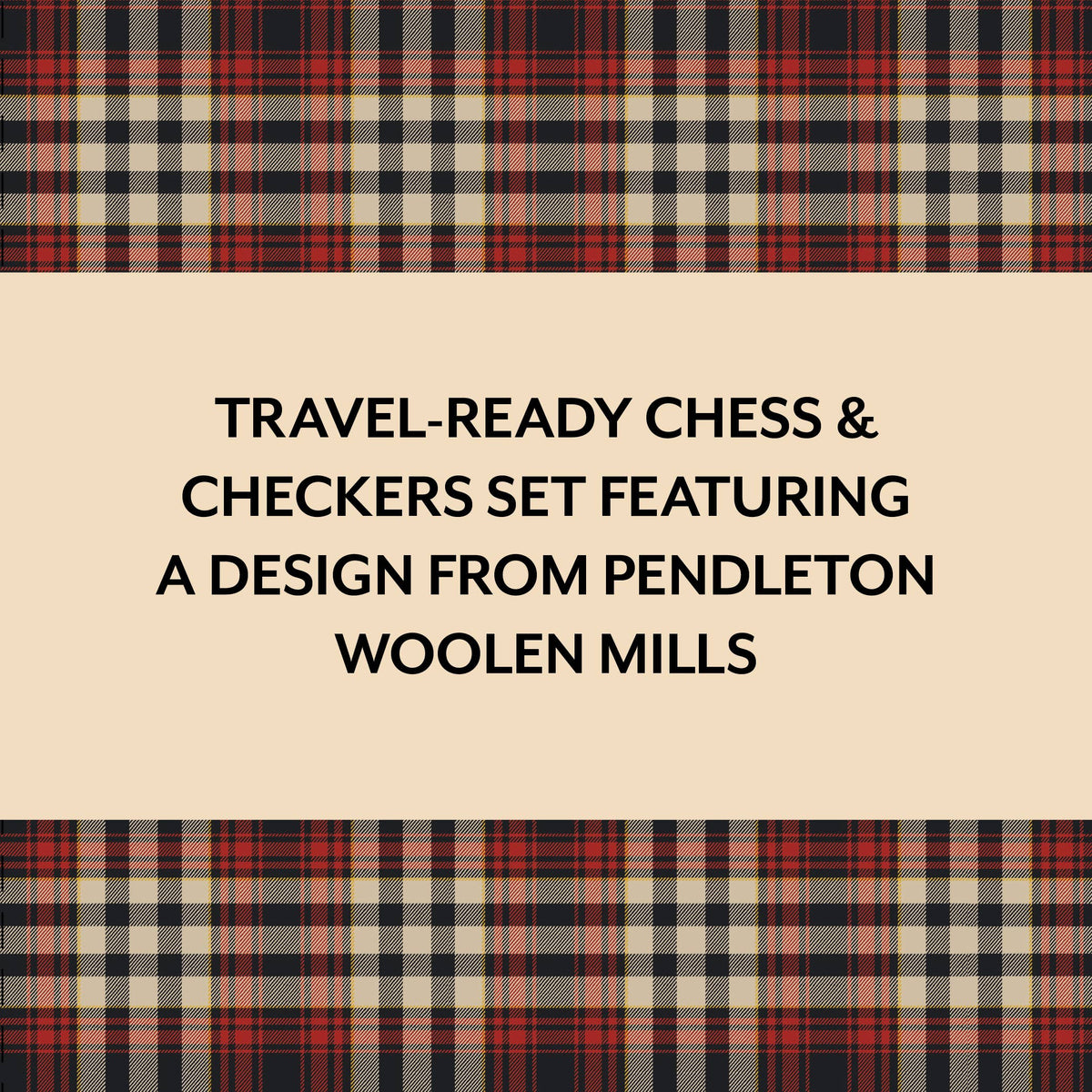 Pendleton Red Black Check Pattern Chess & Checkers