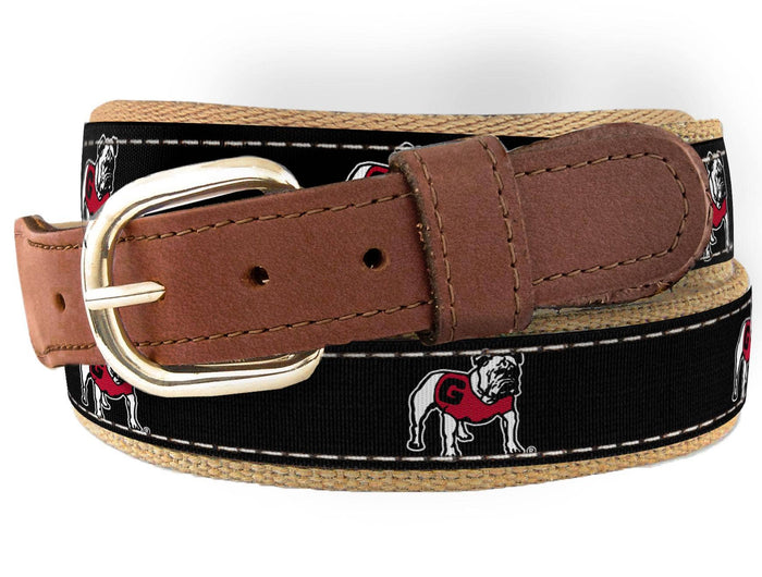 Georgia Bulldogs Men's Collegiate Woven Uga Ribbon Belt.